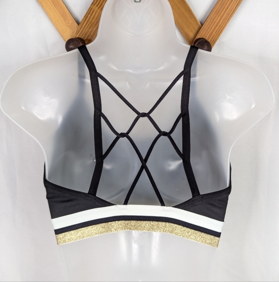 Nike Dri-Fit Training Indy Gold Trim Glitter Sports Bra - Picture 5 of 6